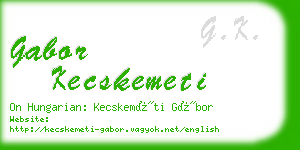gabor kecskemeti business card